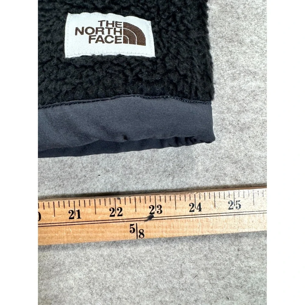 The North Face Mens XL Black Sherpa Fleece Jacket Full Zip High Neck Cinch Hem